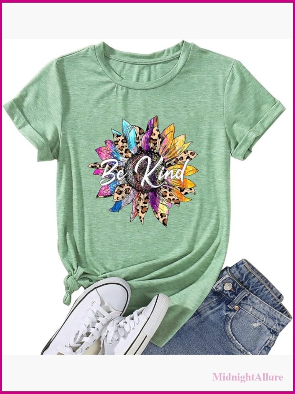 Sunflower Graphic Inspirational T-Shirt Short Sleeve Crew Neck